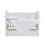 Twins Cotton с вышивкой - постельный комплект 7 элементов • White/silver Twins Cotton с вышивкой - постельный комплект 7 элементов • White/silver