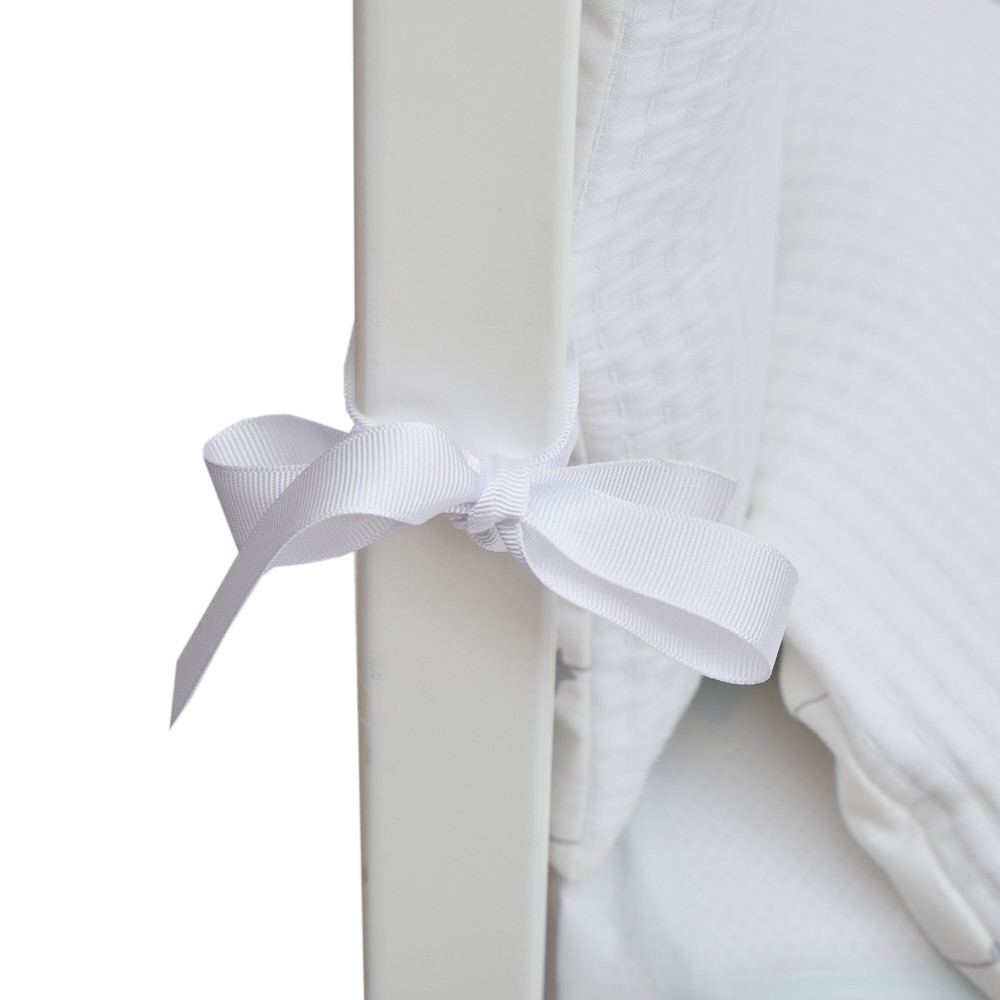 Twins Cotton с вышивкой - постельный комплект 7 элементов • White/silver Twins Cotton с вышивкой - постельный комплект 7 элементов • White/silver