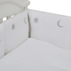 Twins Cotton с вышивкой - постельный комплект 7 элементов • White/silver