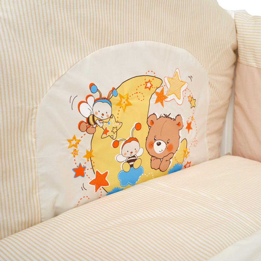Twins Bears with a star - постельный комплект 6 элементов • Беж Twins Bears with a star - постельный комплект 6 элементов • Беж