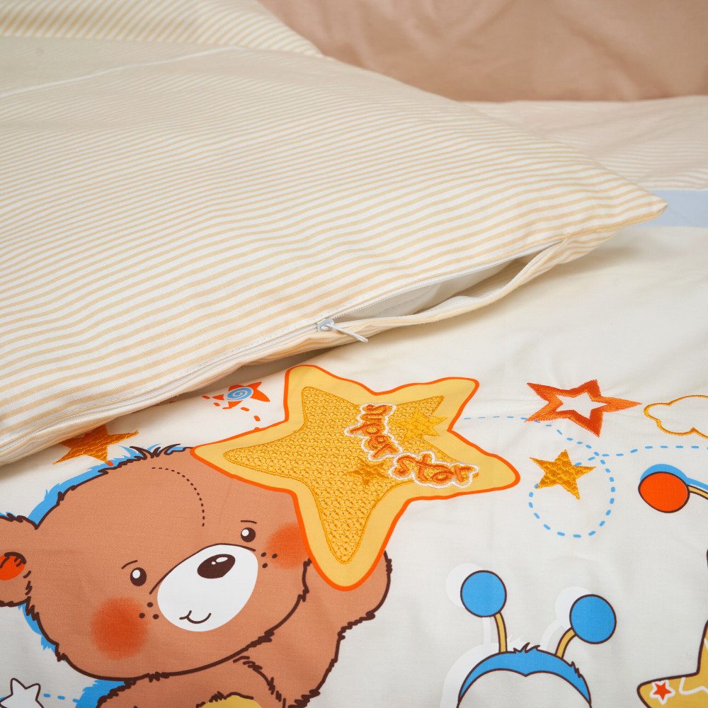 Twins Bears with a star - постельный комплект 6 элементов • Беж Twins Bears with a star - постельный комплект 6 элементов • Беж