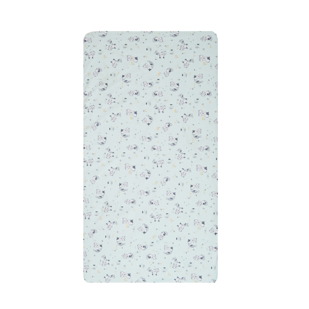 Twins BE HAPPY 120×60 Sheet - простыня на резинке из поплина • Лисичка