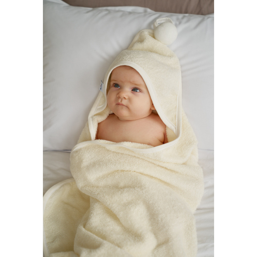 Twins Smurf Полотенце с капюшоном - 100×100 см, махра • Ecru Twins Smurf Полотенце с капюшоном - 100×100 см, махра • Ecru
