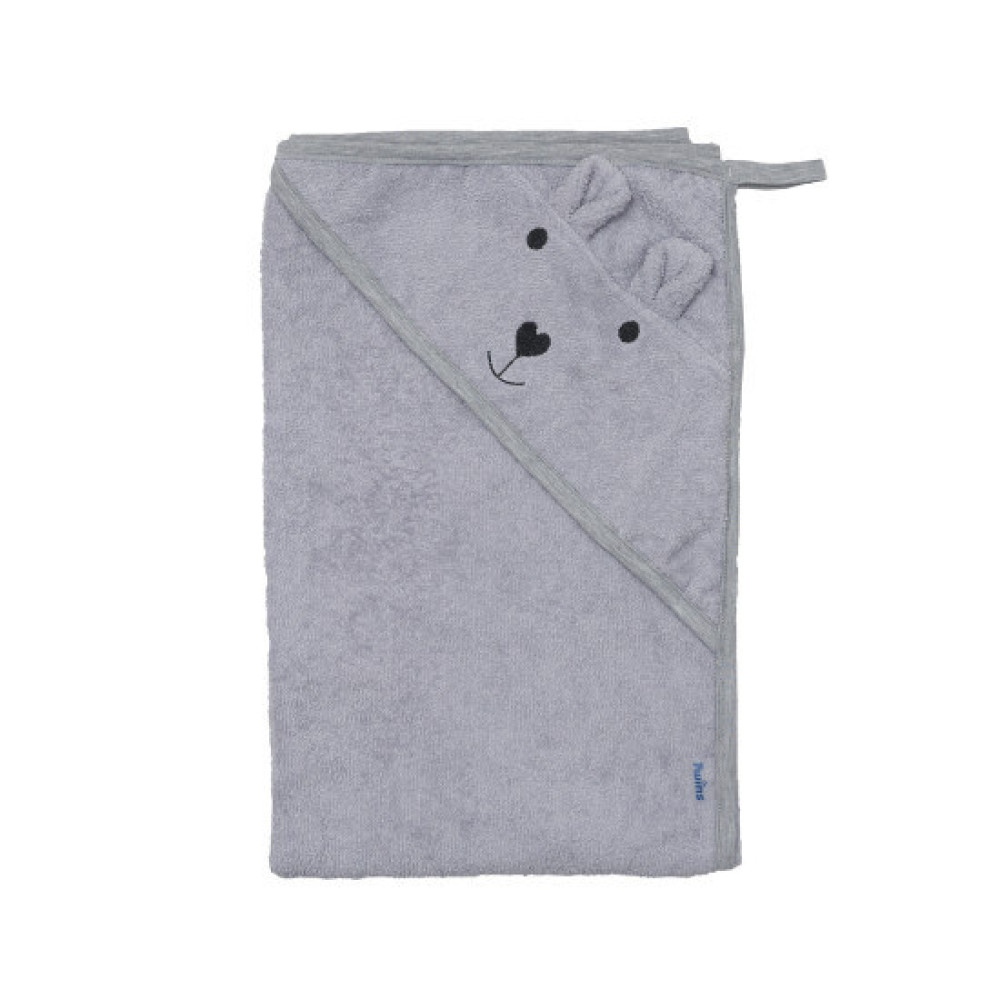 Twins Bear Полотенце с капюшоном - 100×100 см, махра • Grey