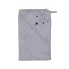 Twins Bear Полотенце с капюшоном - 100×100 см, махра • Grey Twins Bear Полотенце с капюшоном - 100×100 см, махра • Grey