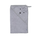 Twins Bear Полотенце с капюшоном - 100×100 см, махра • Grey Twins Bear Полотенце с капюшоном - 100×100 см, махра • Grey