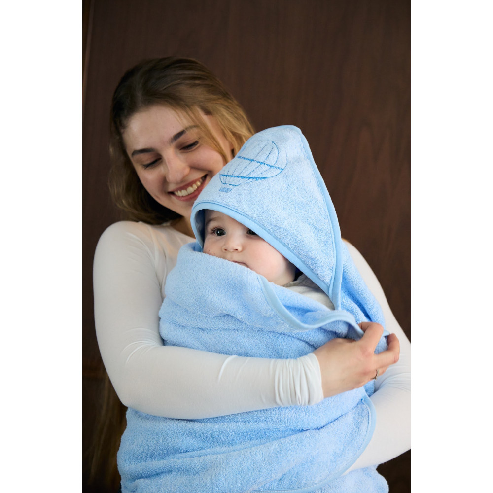 Twins Belle&Beau Towel - полотенце с капюшоном 100×100 см • Blue Twins Belle&Beau Towel - полотенце с капюшоном 100×100 см • Blue