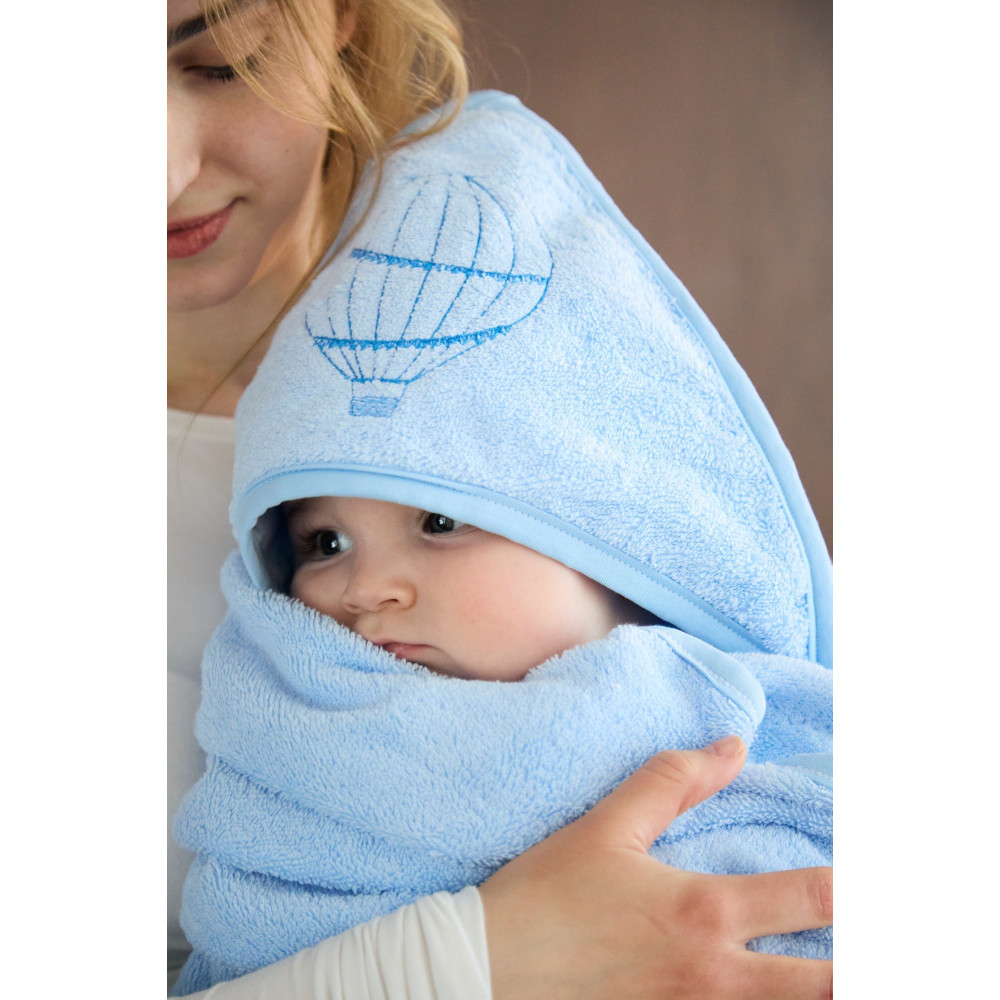 Twins Belle&Beau Towel - полотенце с капюшоном 100×100 см • Blue Twins Belle&Beau Towel - полотенце с капюшоном 100×100 см • Blue