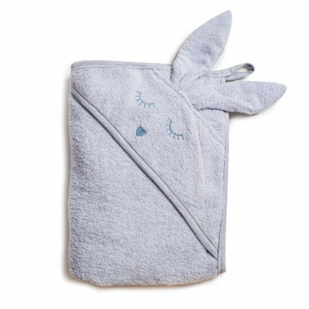 Twins Rabbit - полотенце с капюшоном 100×100 см • Grey