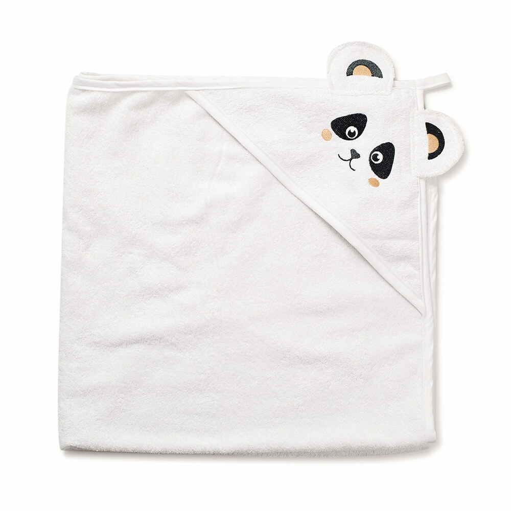 Twins Panda Towel - полотенце с капюшоном 100×100 см • White