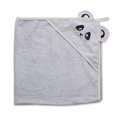 Twins Panda Towel - полотенце с капюшоном 100×100 см • Grey Twins Panda Towel - полотенце с капюшоном 100×100 см • Grey