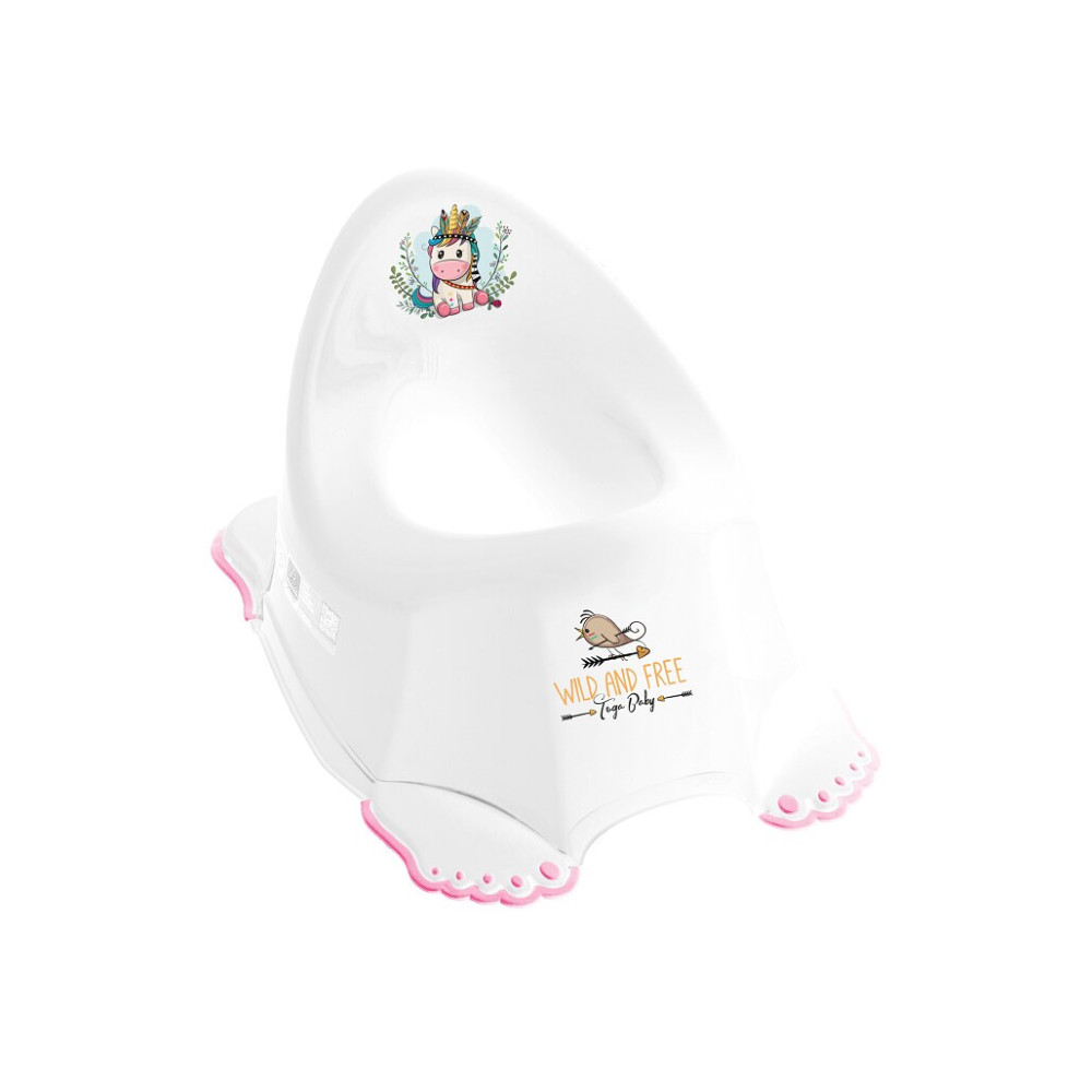 Tega Дикий Захід Potty - дитячий горщик, нековзна основа • White/pink