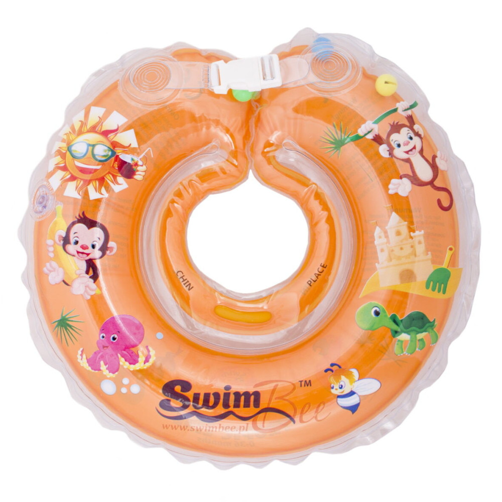 SwimBee Neck Ring - надувной круг для купания на шею • Оранжевый