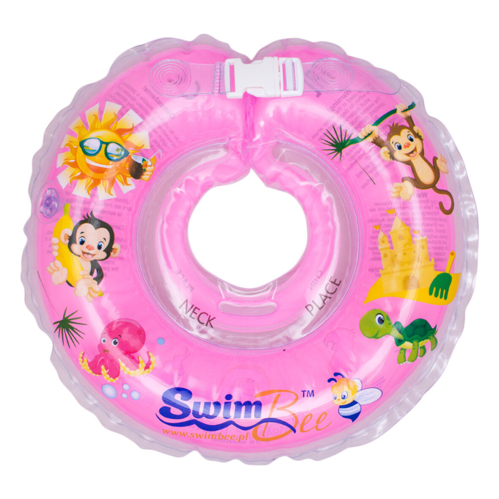 SwimBee Neck Ring - надувной круг для купания на шею • Розовый