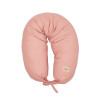 Twins Linen - лляна подушка для вагітних і годування 160×30 см • Powder pink