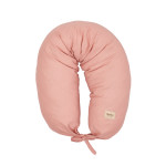 Twins Linen - лляна подушка для вагітних і годування 160×30 см • Powder pink
