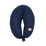 Twins Linen - лляна подушка для вагітних і годування 160×30 см • Dark blue