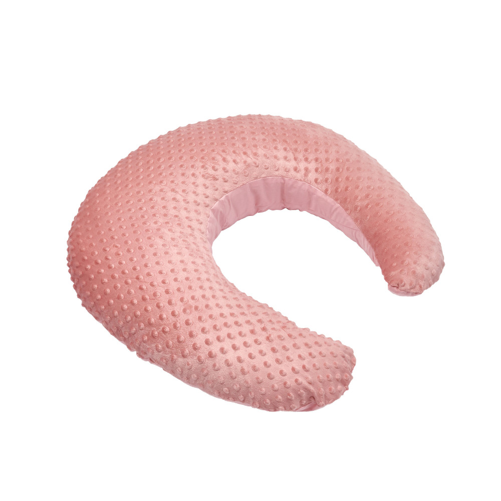 Twins Minky - компактна C-подібна подушка для вагітних і годування 53×60 см • Powder pink