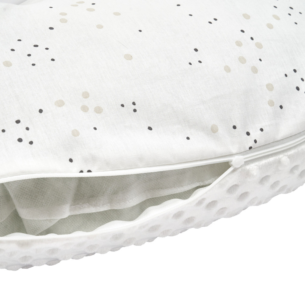 Twins Minky - компактна C-подібна подушка для вагітних і годування 53×60 см • Powder pink