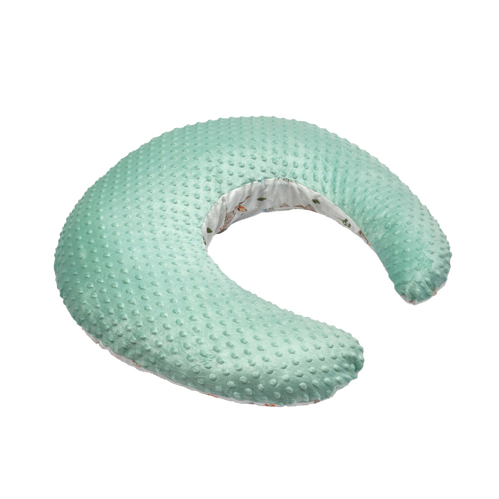 Twins Minky - компактна C-подібна подушка для вагітних і годування 53×60 см • Mint