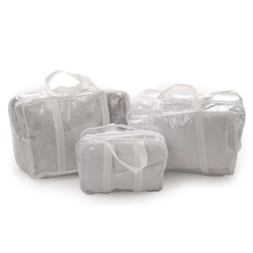 Twins Maternity Bag Set - набір прозорих сумок у пологовий будинок, 3 шт • Білий