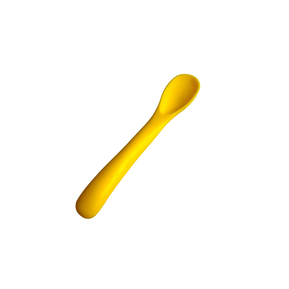 Twins Spoon First - силіконова ложка для першого прикорму • Yellow