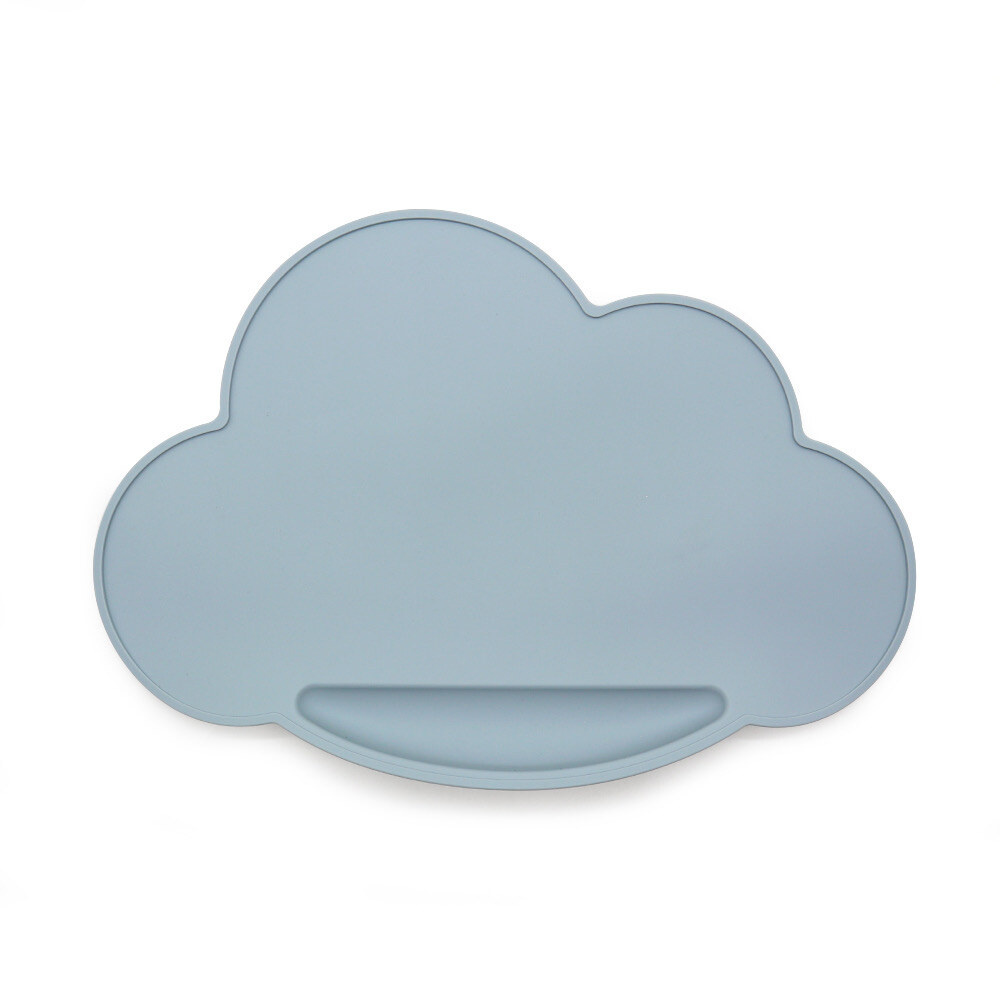 Twins Cloud - силіконовий килимок для годування • Dusty blue