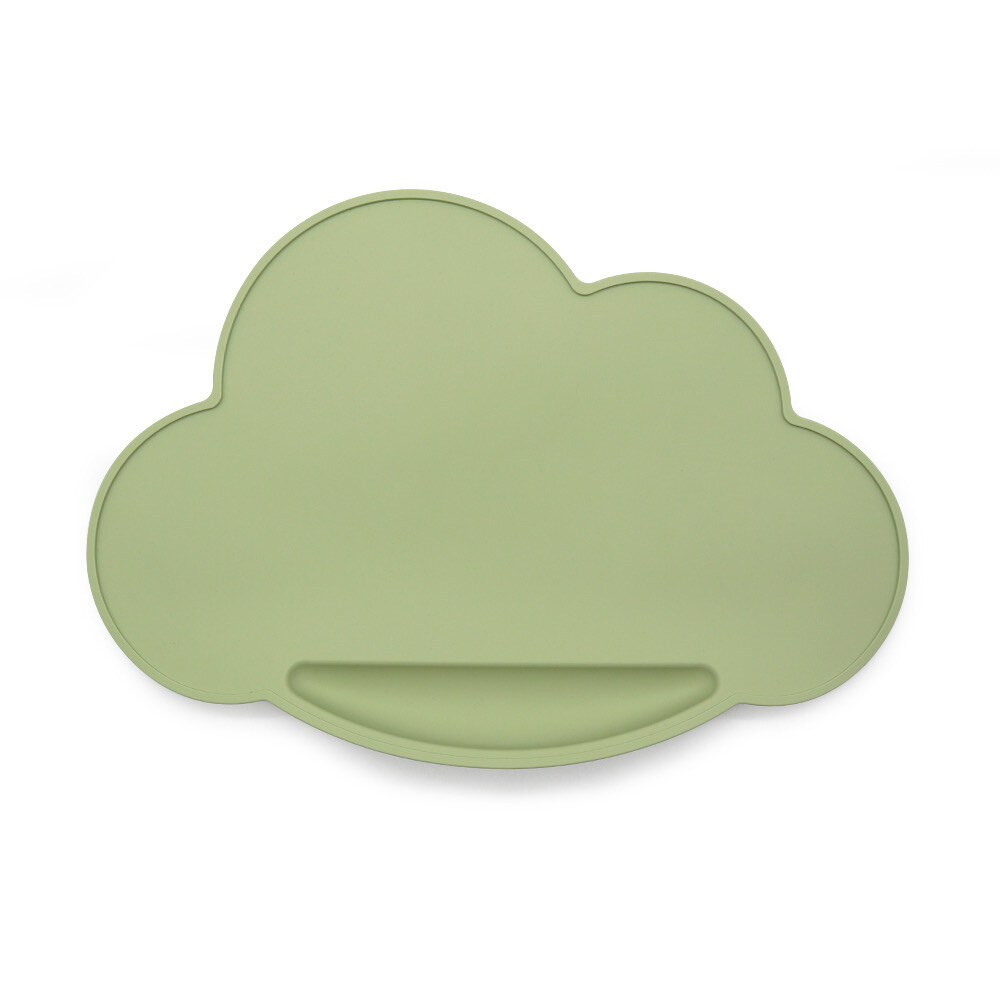 Twins Cloud - силіконовий килимок для годування • Olive