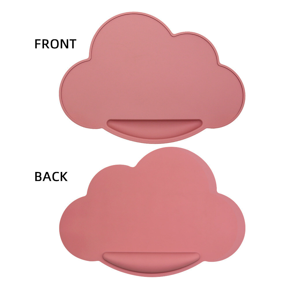 Twins Cloud - силіконовий килимок для годування • Dark pink