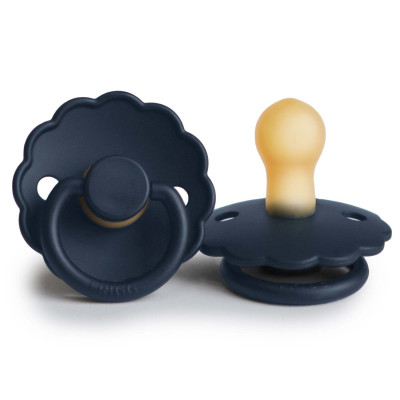 Frigg Daisy Size 2 - пустышка из натурального каучука, 6-18 мес. • Dark Navy