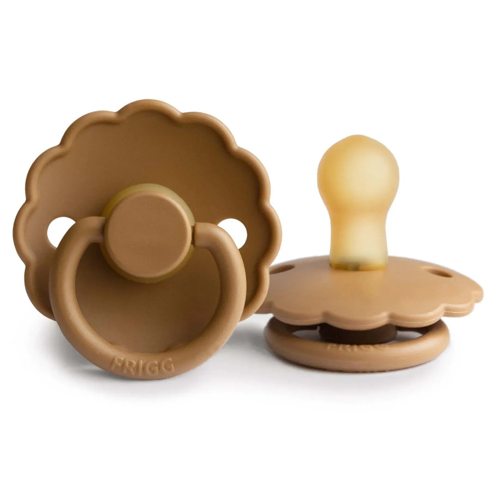 Frigg Daisy Size 2 - пустышка из натурального каучука, 6-18 мес. • Cappuccino