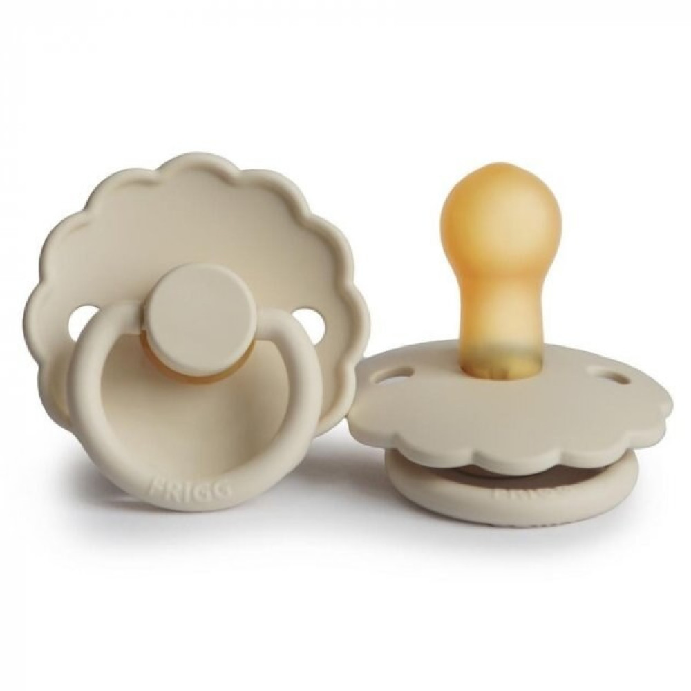 Frigg Daisy Size 1 - пустышка из натурального каучука, 0-6 мес. • Cream