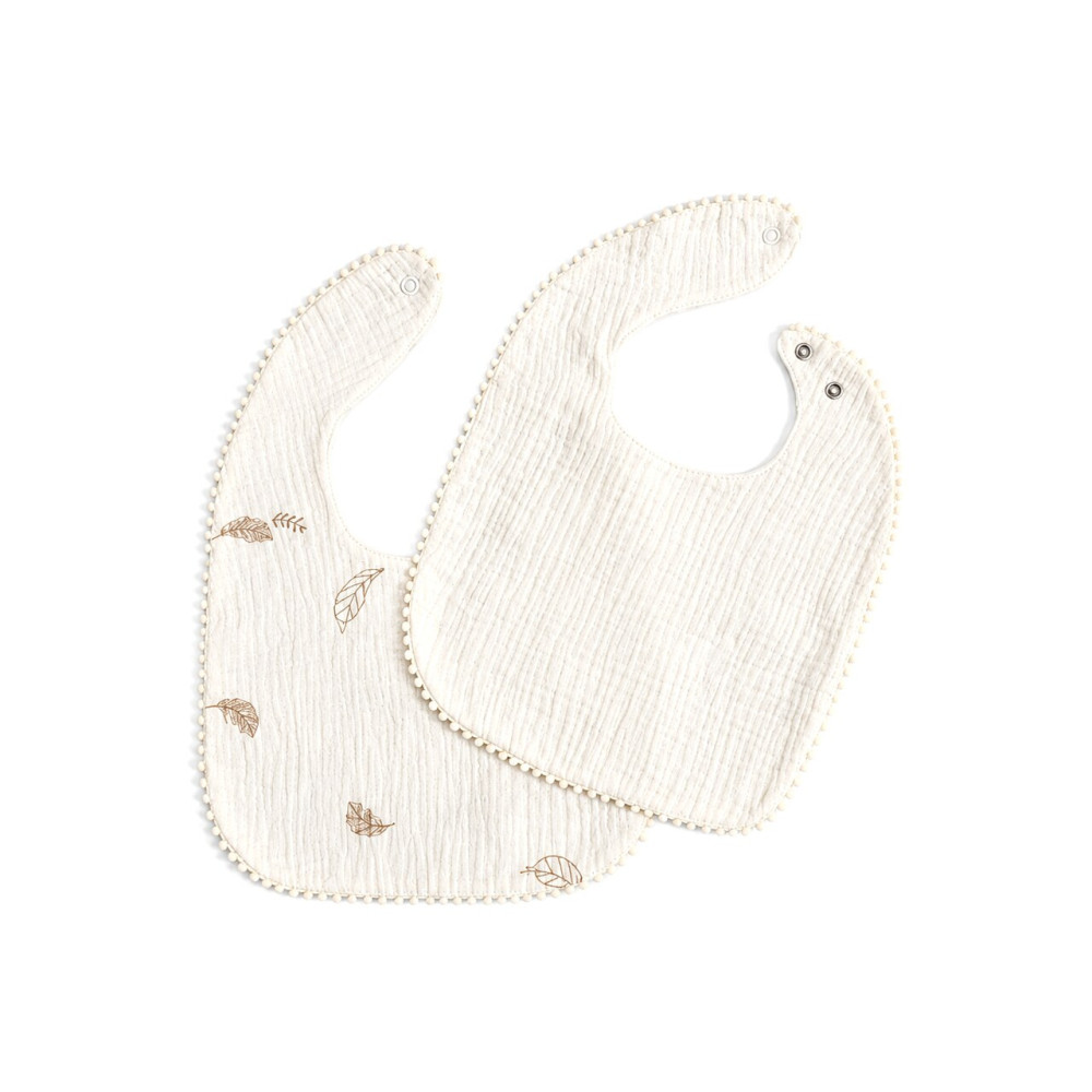 Twins Marshmallow Муслінові слинявчики - 2 шт, на кнопках, з помпонами • Multicolor