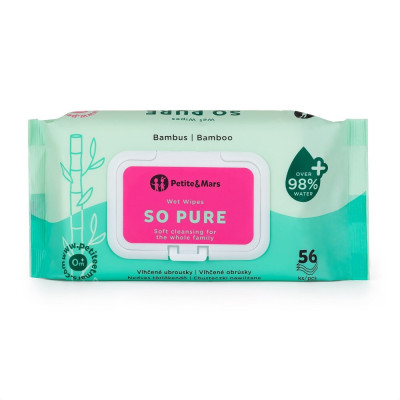 Petite&Mars So Pure - серветки вологі бамбукові біорозкладні, 56 шт • White