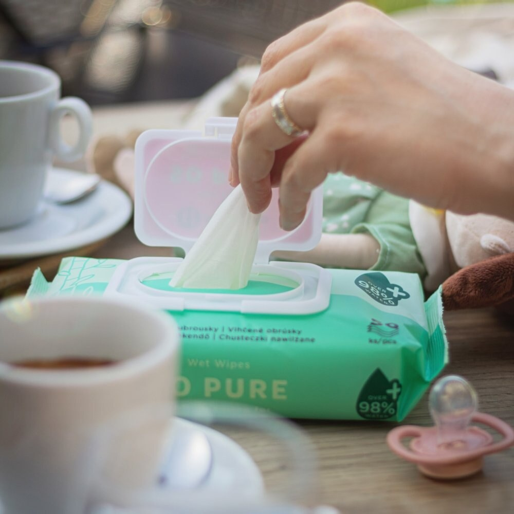 Petite&Mars So Pure - серветки вологі бамбукові біорозкладні, 56 шт • White