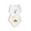 Twins Muslin Bib - слинявчики муслінові з вишивкою, 2 шт • Multicolor