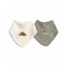 Twins Muslin Bib - слинявчики муслінові з вишивкою, 2 шт • Multicolor