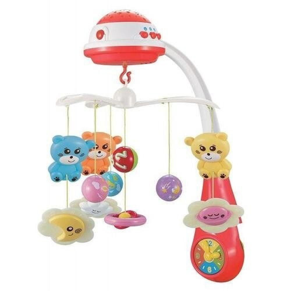Baby Mix FS-35604 - музичний мобіль з проектором на ліжечко • Red