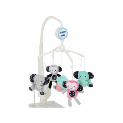 Baby Mix TK-494M - плюшевий механічний мобіль на ліжечко • Multicolor