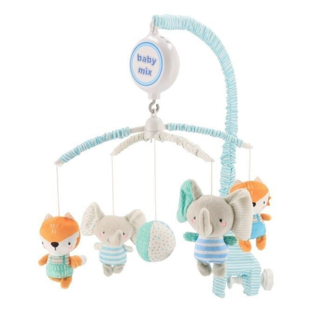 Baby Mix TK-522M - плюшевий механічний мобіль на ліжечко • Multicolor