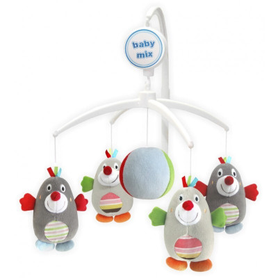 Baby Mix TK-350M - плюшевий механічний мобіль на ліжечко • Кротики