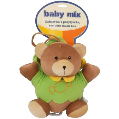 Baby Mix Музичний ведмедик - плюшева підвіска з гризунцем • Brown