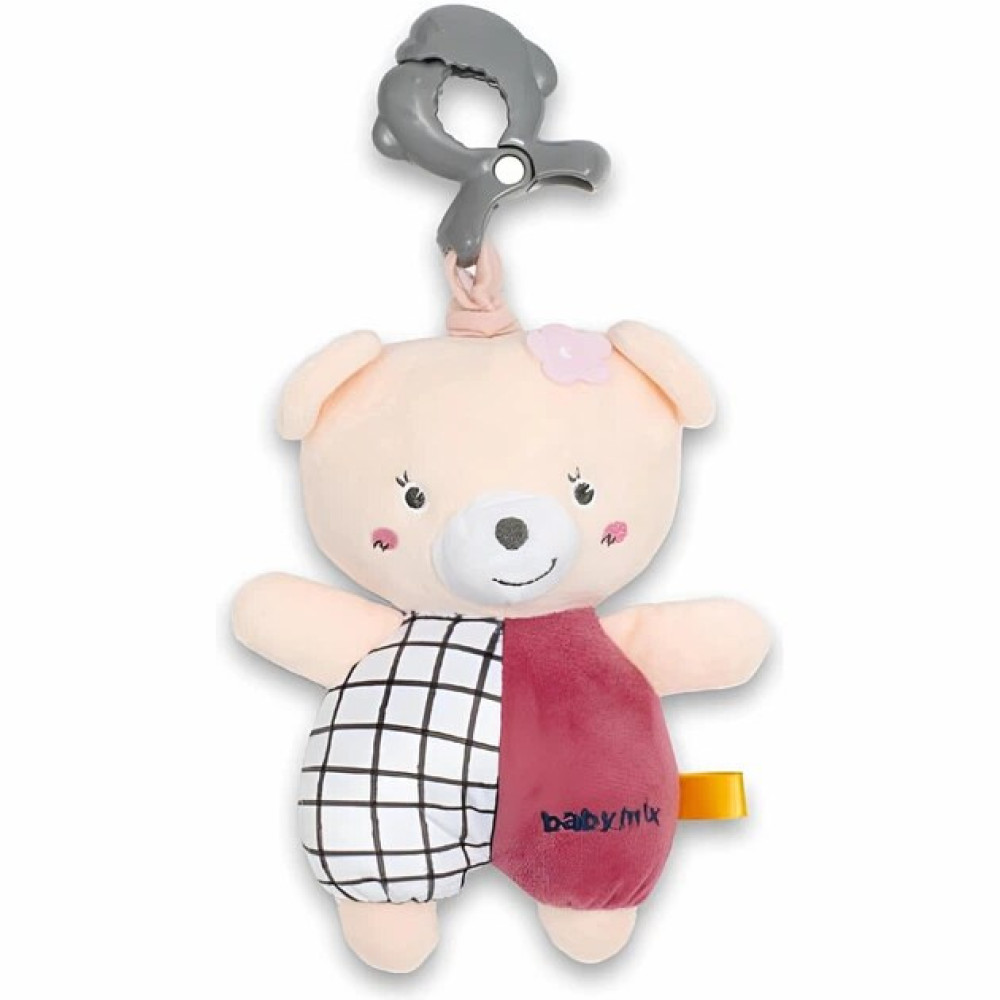 Baby Mix Ведмедик - плюшева музична підвіска • Bear pink