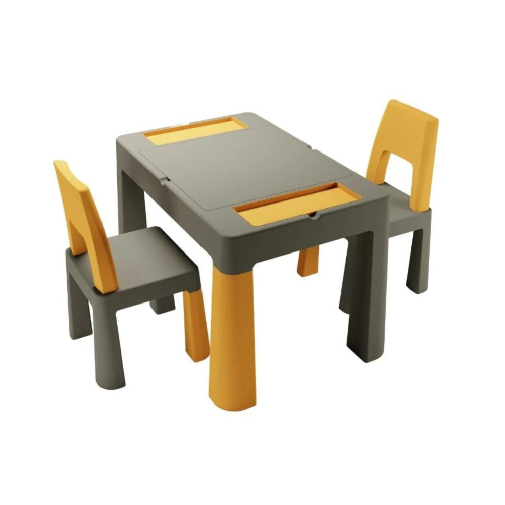 Teggi Multifun - дитячий комплект: столик і 2 стільці • Graphite/yellow