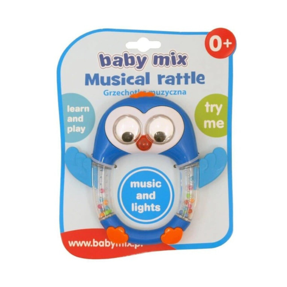 Baby Mix Пінгвін - музичне брязкальце з гризунцем • Blue