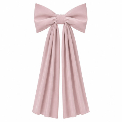 Twins Grand Bow - великий декоративний велюровий бант • Powder pink