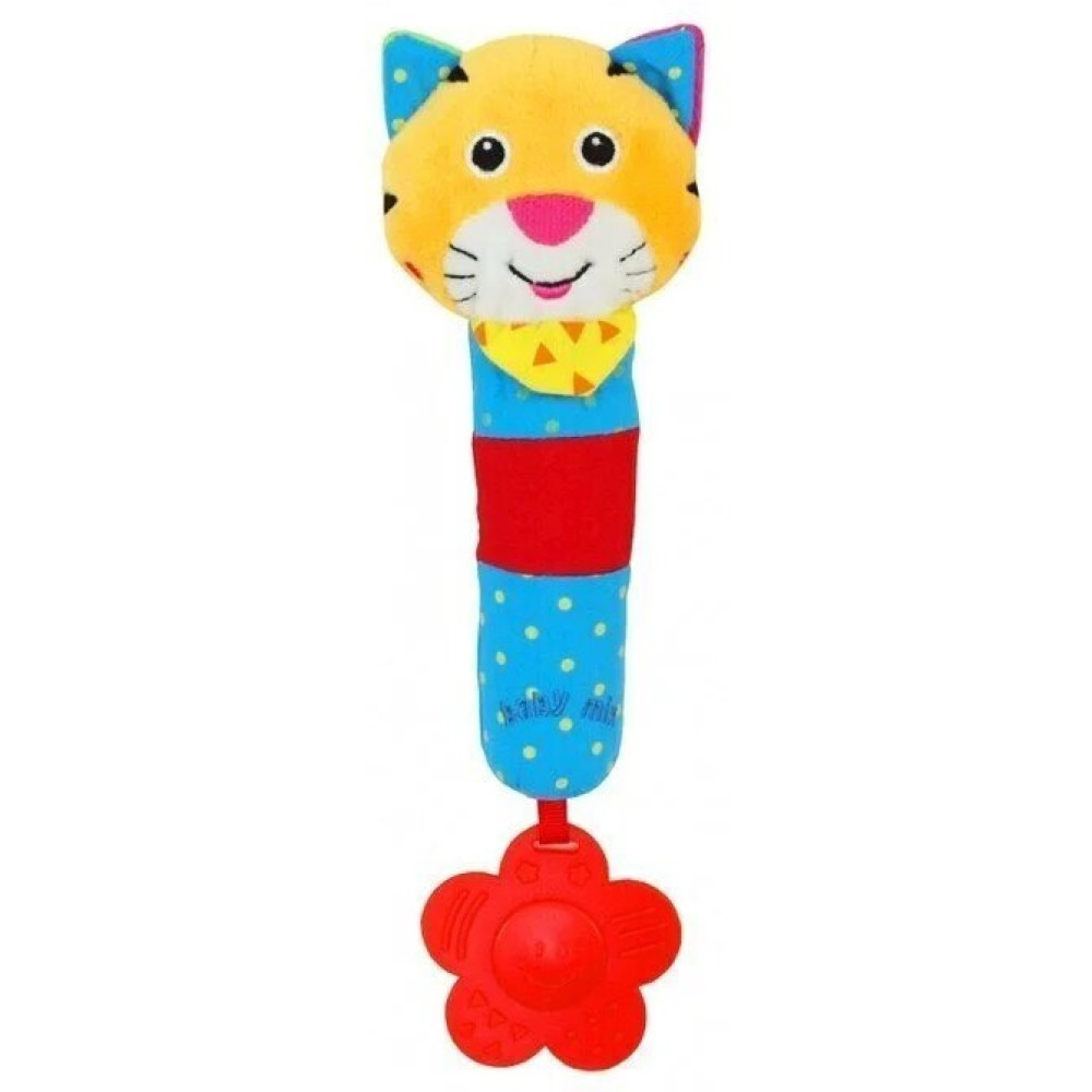 Baby Mix Котик - плюшева іграшка для руки з гумовим кільцем • Котик
