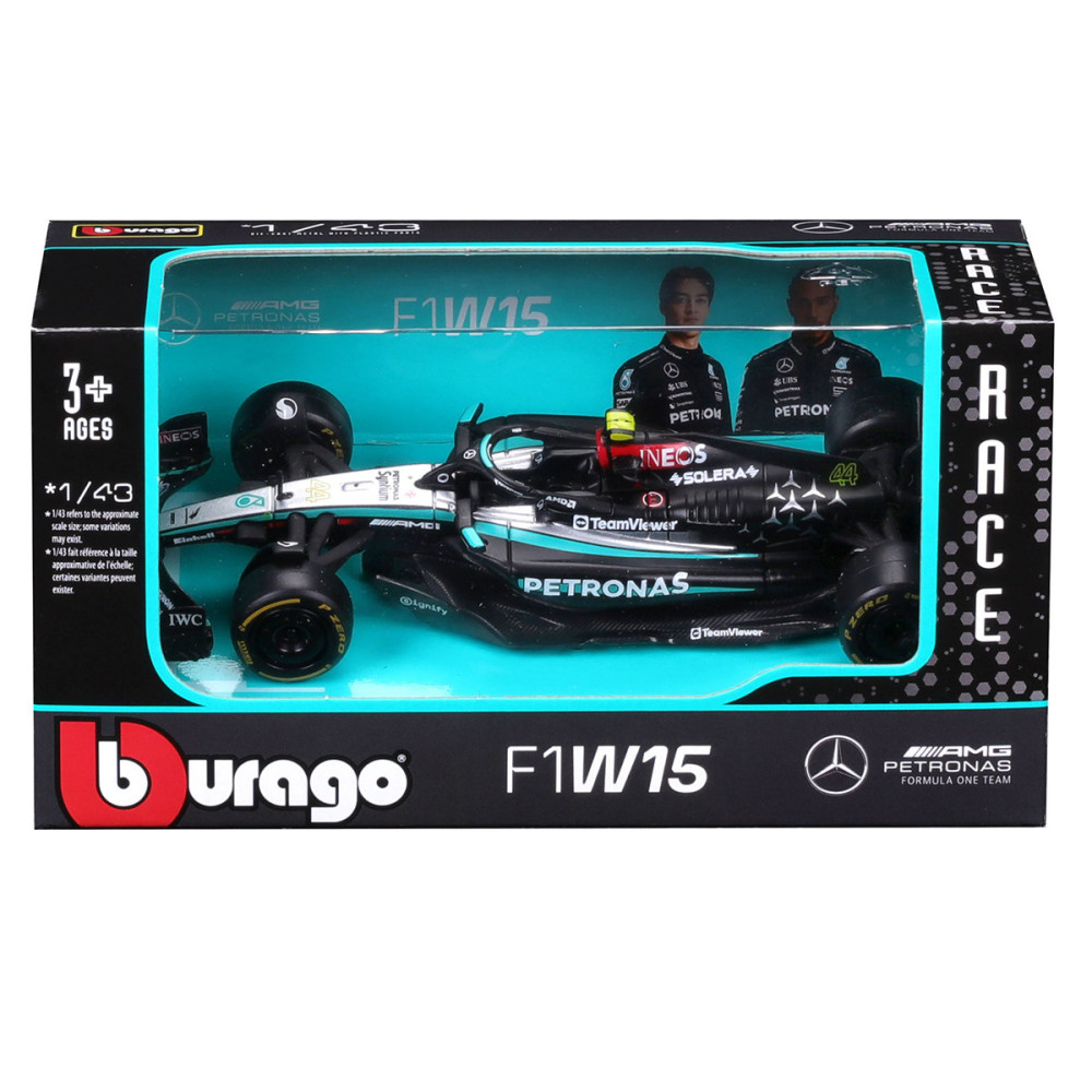 Bburago Mercedes-AMG F1 W15 Performance - модель боліда 1:43 (18-38208)