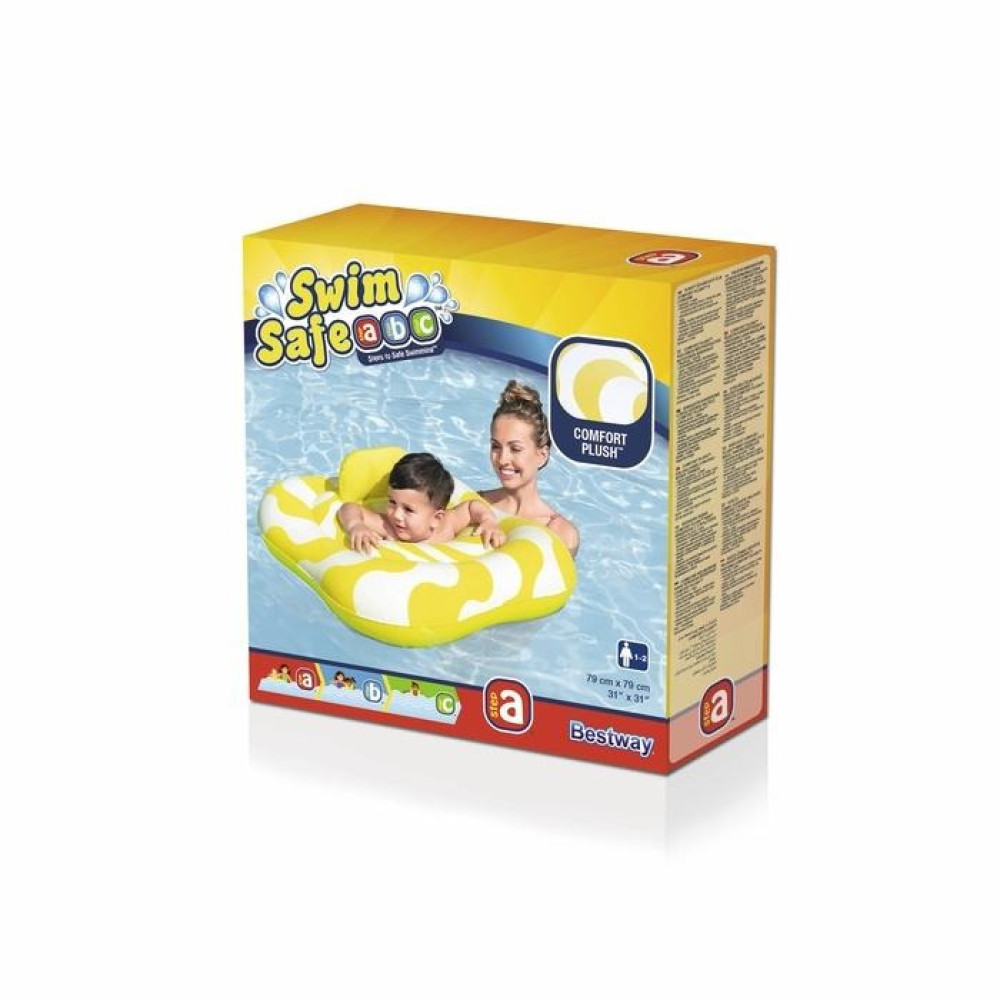 Bestway Swim Safe Comfort Plush Wavy Square - дитячий надувний плотик із двома кільцями (32298)