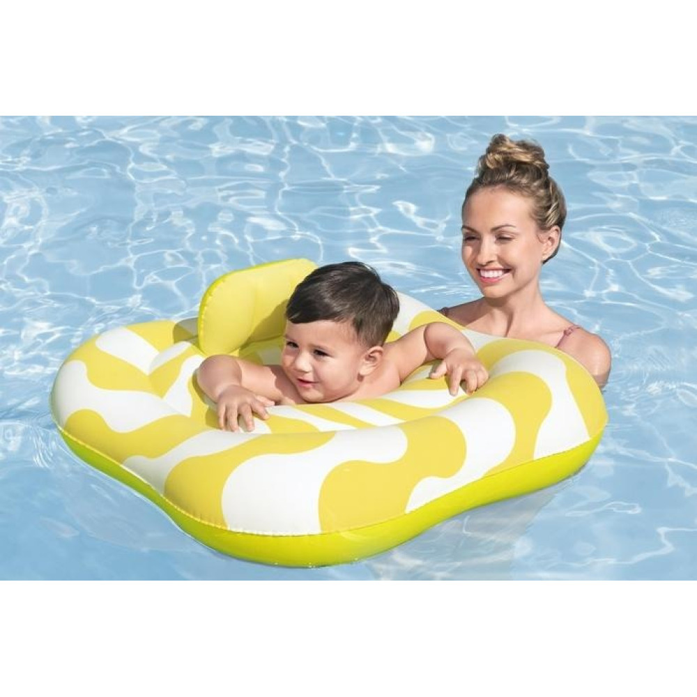 Bestway Swim Safe Comfort Plush Wavy Square - дитячий надувний плотик із двома кільцями (32298)
